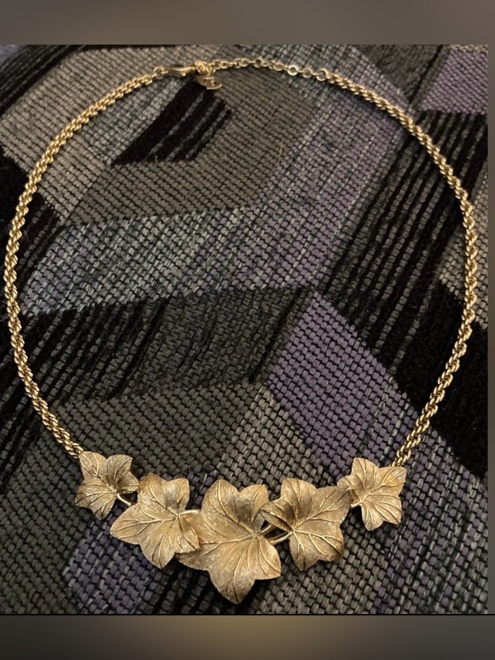 CHRISTIAN DIOR RARE Gold Leaf Collar Necklace
